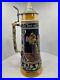 Very-Large-3-Liter-Vintage-German-Beer-Stein-Deeply-Embossed-Handpainted-31-01-psrn