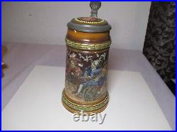 Vintage Beer Stein with Lid METTLACH VILLEROY BOCH German # 4926