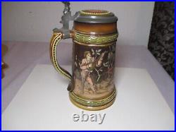 Vintage Beer Stein with Lid METTLACH VILLEROY BOCH German # 4926