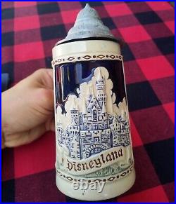 Vintage Disneyland Lidded German Beer Stein Disney Great Condition Rare