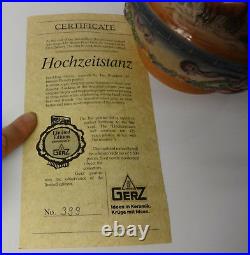 Vintage GERZ Limited Edition Signed German Pewter Lidded Large Beer Stein Mug