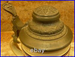 Vintage German Beer Stein With Pewter LID 1024a