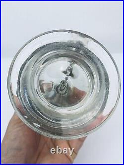 Vintage German Glass Beer Stein Lot Engraved Stag Pedestal Base Pewter lids