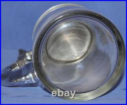 Vintage German Glass Beer Tankard Lidded Mug