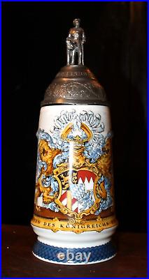 Vintage German Lidded Beer Stein Replica Karl Zimmermann with Lithopane