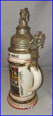 Vintage German Lithophane Regimental Beer Stein 1909-11 Unusual Finial