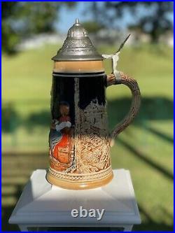 Vintage German Mug Beer Stein with Pewter Lid Made in Germany Ships Free