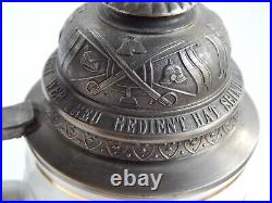 Vintage German Navy Regimental Parole Heimat Porcelain Lithophane Beer Stein