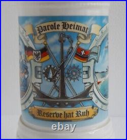 Vintage German Navy Regimental Parole Heimat Porcelain Lithophane Beer Stein