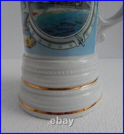 Vintage German Navy Regimental Parole Heimat Porcelain Lithophane Beer Stein