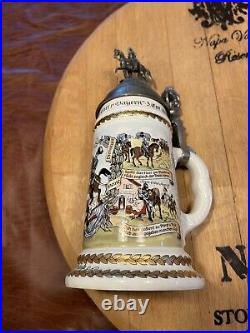 Vintage German Regimental Beer Stein Cavalry 1896-99 EUC