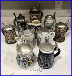 Vintage German/West German Beer Stein Lot Of 11