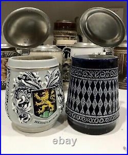 Vintage German/West German Beer Stein Lot Of 11