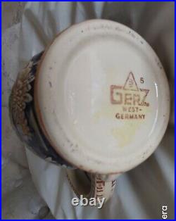 Vintage Gerz West German Pewter Lidded Beer Stein Tankard Mug