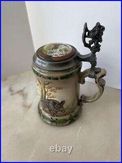 Vintage Jager Style German Beer Stein With King Ludwig Bottom +RARE+