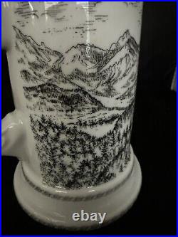 Vintage KUHR Muhlried German Porcelain Beer Stein with Zinn Lid, German Beer Mug