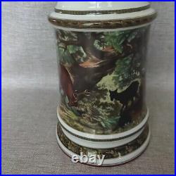 Vintage Large Huge Pewter Lid German Beer Stein Tankard 15 Eagle Prey Theme 3L