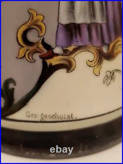 Vintage Porcelain Nightwatchman's Song German Beer Stein 1/2L c1900 Lithophane