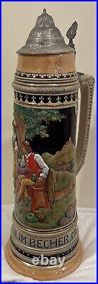 Vintage THEWALT Huge XLarge Beer German Stein 22 Tall Made in Western Germany