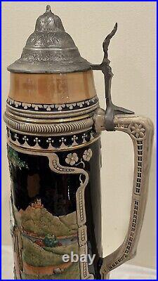 Vintage THEWALT Huge XLarge Beer German Stein 22 Tall Made in Western Germany