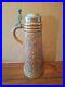 Vintage-Tall-Gerz-German-Lidded-Beer-Stein-Graffen-V-Dhavn-Family-Crest-Stone-01-sot