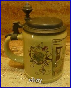 Vintage Villeroy & Boch 592 Geschutzt Lidded German Beer Stein # 1526