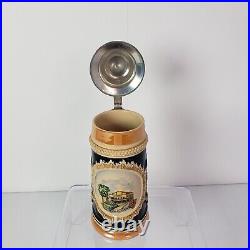 Vintage West German Ein Guter Trunk Pewter Lidded Beer Stein Mug 9