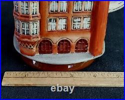 Vtg Hofbrauhaus Figural Architectural German Beer Stein Mug Tankard Lidded 9.5