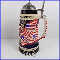 WW-Team German Beer Stein History of the Flag American USA Ltd Ed (i@a6)