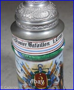 WW1 Imperial German Pioneer Battalion Regimental Stein 1910 Named Chip Great