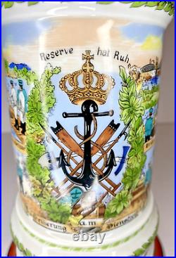 WWI Design Imperial German Reserve Beer Stein/Mug Pioneer Engineer Saxon- With Lid