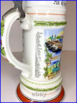 WWI Design Imperial German Reserve Beer Stein/Mug Pioneer Engineer Saxon- With Lid