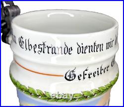 WWI Design Imperial German Reserve Beer Stein/Mug Pioneer Engineer Saxon- With Lid