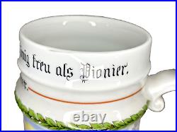 WWI Design Imperial German Reserve Beer Stein/Mug Pioneer Engineer Saxon- With Lid