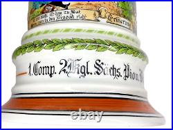 WWI Design Imperial German Reserve Beer Stein/Mug Pioneer Engineer Saxon- With Lid