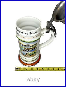 WWI Design Imperial German Reserve Beer Stein/Mug Pioneer Engineer Saxon- With Lid