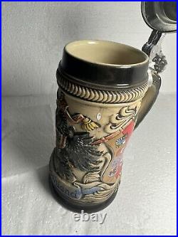 Zoller & Born German Beer Stein Pewter Lid Handcrafted Limited Edition #2136 OF
